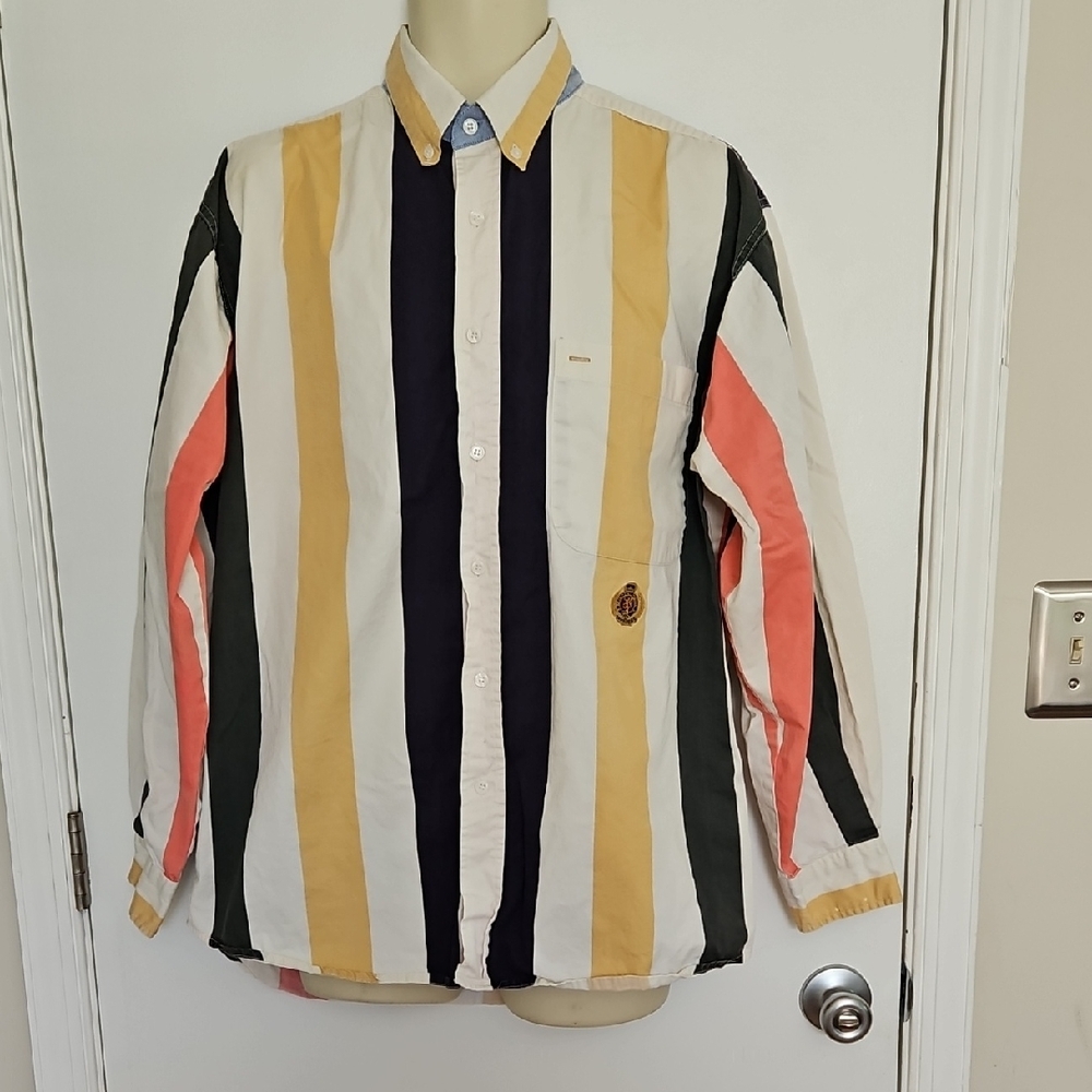 Vintage Hunting Horn Striped Shirt Size L